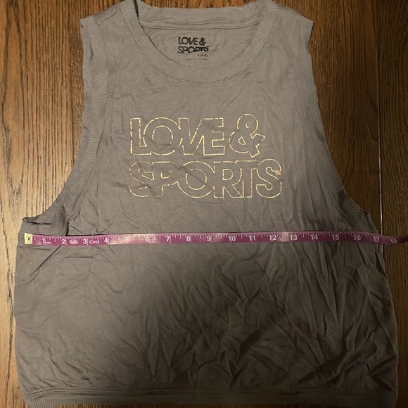 Women’s small gray love and sports muscle tee - Picture 3 of 7